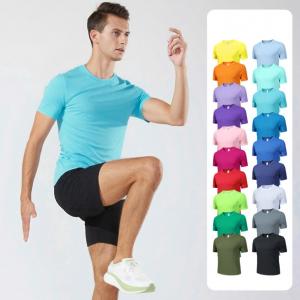 Blank Solid Color Quick-Drying Fitness Sports Logo T-Shirt for Men