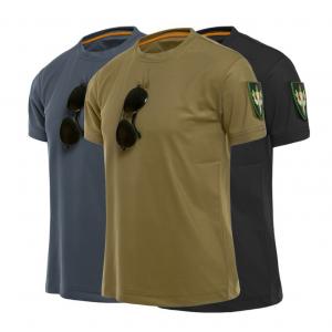 Round Neck Cotton Polyester Comfortable Breathable Tactical Tee Shirt for Men
